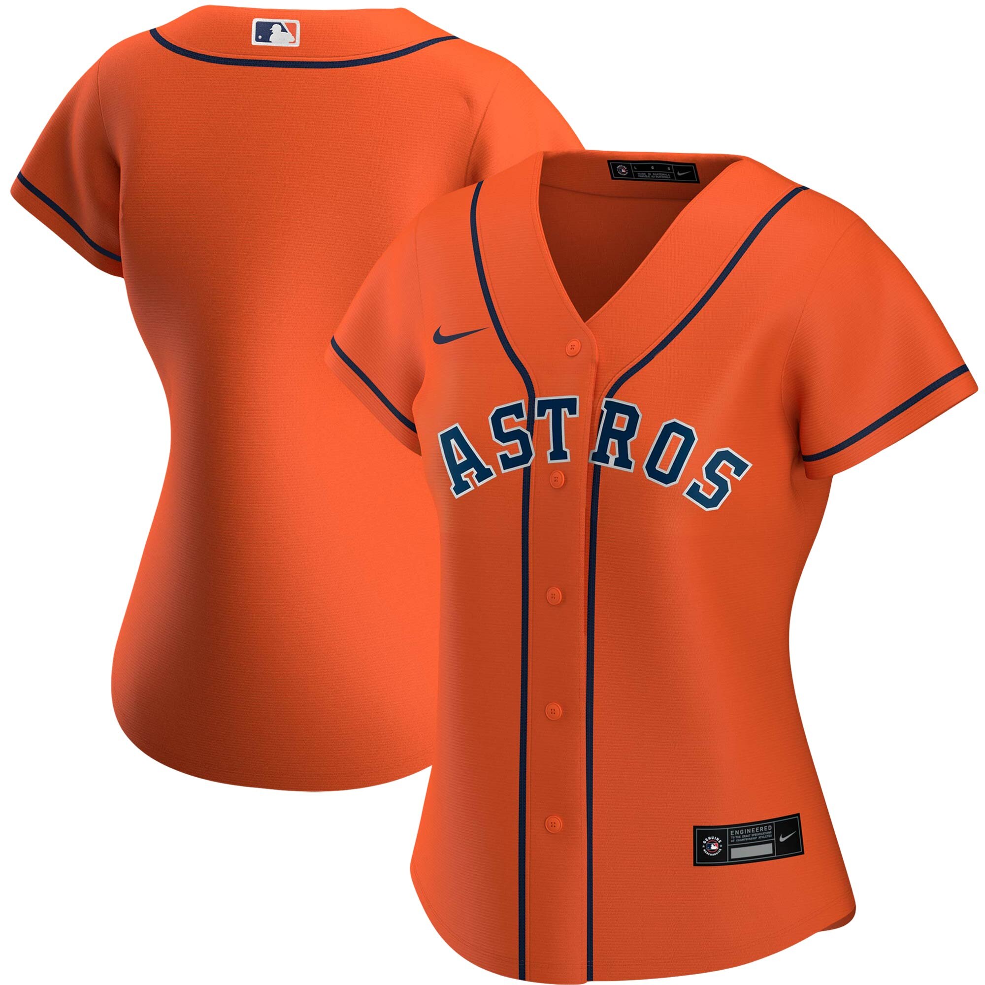 Custom Houston Astros Nike Women Alternate 2020 MLB Team Jersey Orange